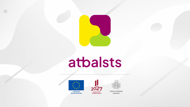 projekta "Atbalsts" banneris ar logotipiem