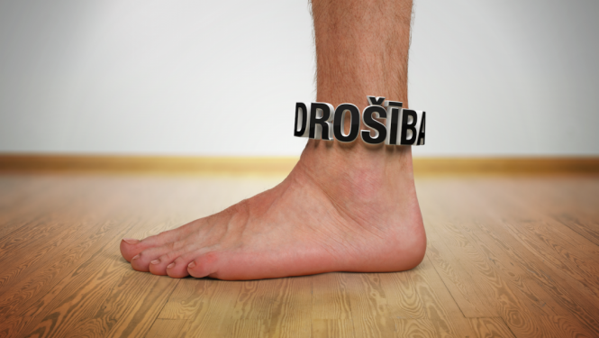 Kāja ar sprādzes imitāciju - vārds drošība