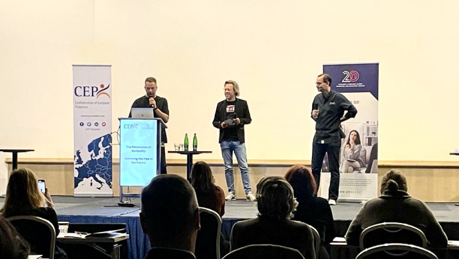 Imants Mozers, Jochum Wilderman, Koen Goei uzstājas konferencē