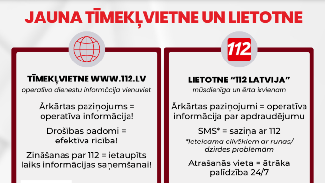 Vienotās ārkārtas palīdzības izsaukumu lietotne un tīmekļvietne