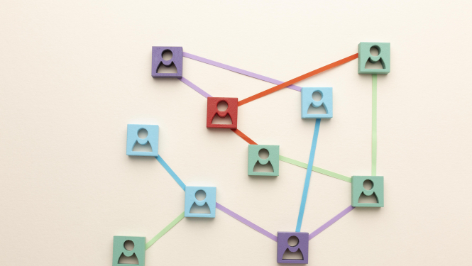 Grafiski attēlots sadarbības tīkls