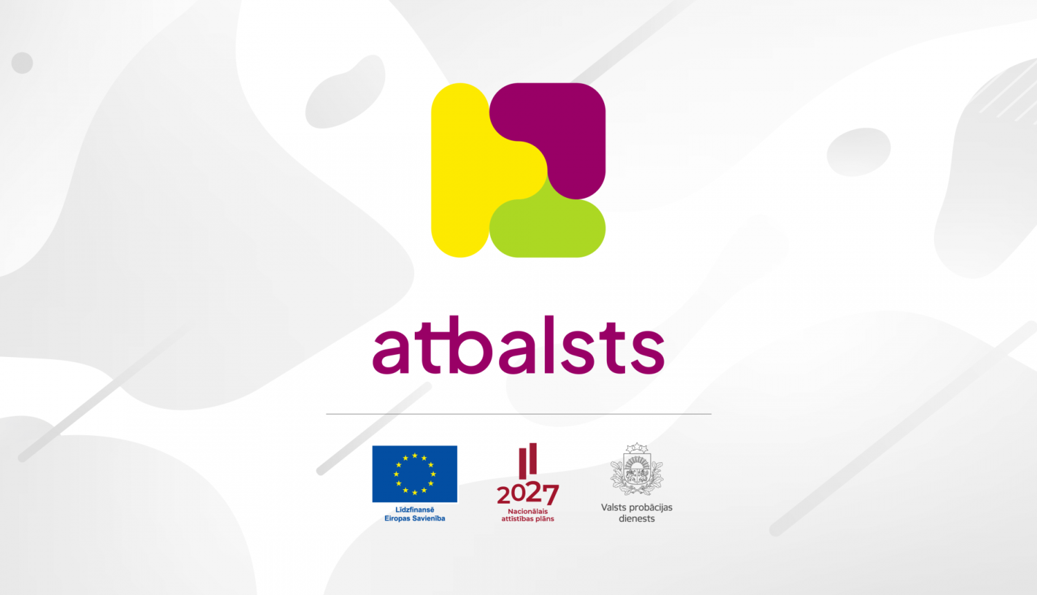 projekta "Atbalsts" banneris ar logotipiem